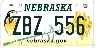 NE license plate ZBZ556
