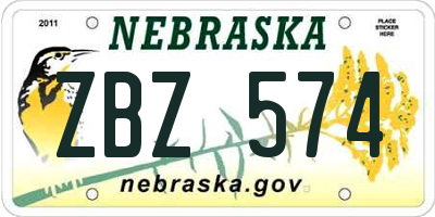 NE license plate ZBZ574