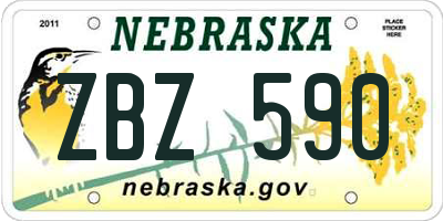 NE license plate ZBZ590