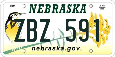NE license plate ZBZ591