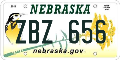NE license plate ZBZ656