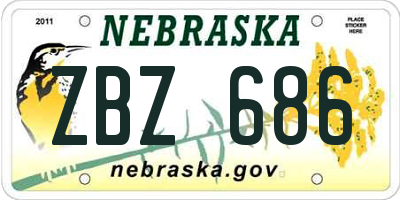 NE license plate ZBZ686