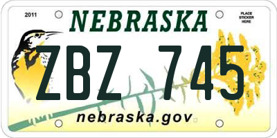 NE license plate ZBZ745