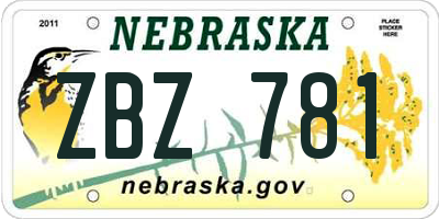 NE license plate ZBZ781
