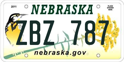 NE license plate ZBZ787