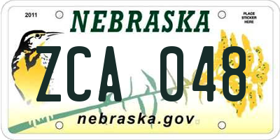 NE license plate ZCA048