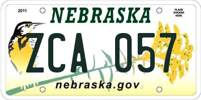 NE license plate ZCA057