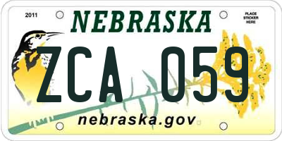 NE license plate ZCA059