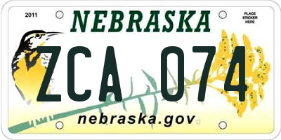 NE license plate ZCA074