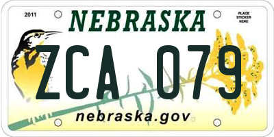NE license plate ZCA079