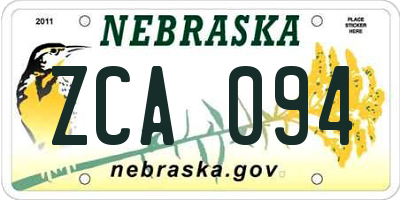 NE license plate ZCA094