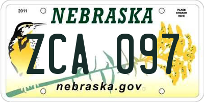 NE license plate ZCA097