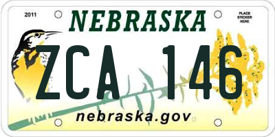 NE license plate ZCA146