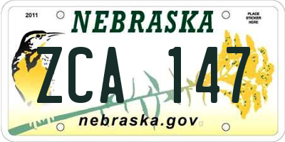 NE license plate ZCA147