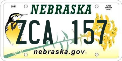 NE license plate ZCA157