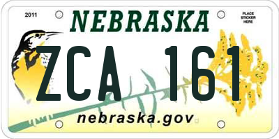 NE license plate ZCA161