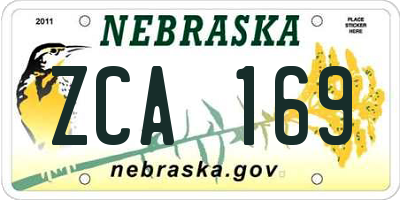 NE license plate ZCA169