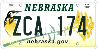 NE license plate ZCA174