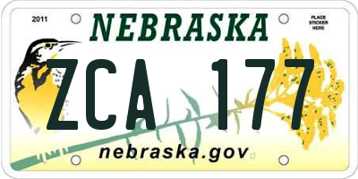 NE license plate ZCA177
