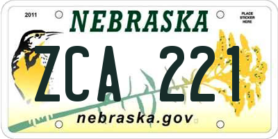 NE license plate ZCA221