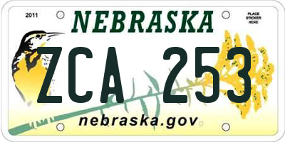 NE license plate ZCA253