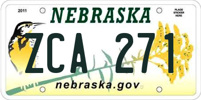 NE license plate ZCA271