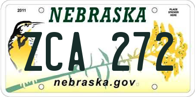 NE license plate ZCA272