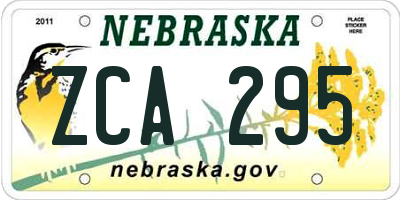 NE license plate ZCA295