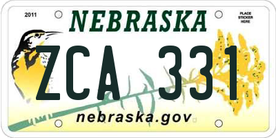 NE license plate ZCA331