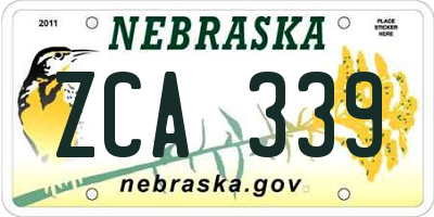 NE license plate ZCA339