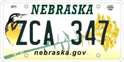 NE license plate ZCA347