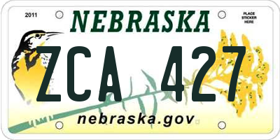 NE license plate ZCA427