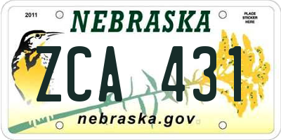 NE license plate ZCA431