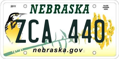 NE license plate ZCA440
