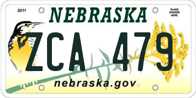NE license plate ZCA479