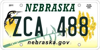 NE license plate ZCA488