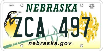 NE license plate ZCA497