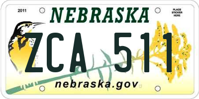 NE license plate ZCA511