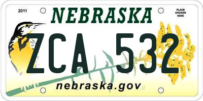 NE license plate ZCA532