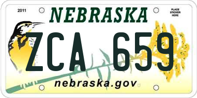 NE license plate ZCA659