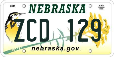 NE license plate ZCD129