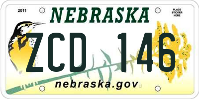 NE license plate ZCD146