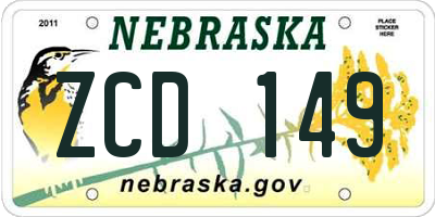 NE license plate ZCD149
