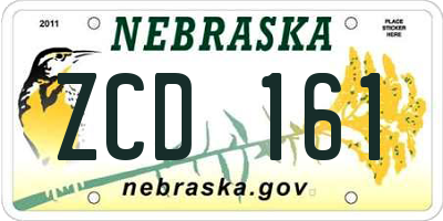 NE license plate ZCD161