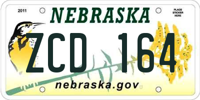 NE license plate ZCD164