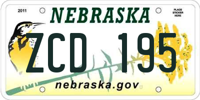 NE license plate ZCD195