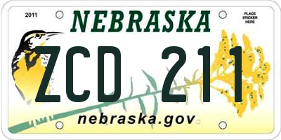 NE license plate ZCD211