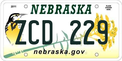 NE license plate ZCD229