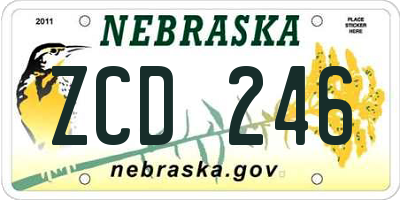 NE license plate ZCD246