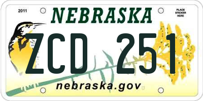 NE license plate ZCD251